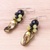 Cultured pearl and serpentine dangle earrings, 'Enchanted Beauty' - Cultured Pearl and Serpentine Beaded Dangle Earrings (image 2b) thumbail