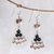 Glass beaded dangle earrings, 'Triangle Love' - Triangular Glass Beaded Dangle Earrings from Thailand thumbail