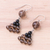 Glass beaded dangle earrings, 'Triangle Love' - Triangular Glass Beaded Dangle Earrings from Thailand (image 2b) thumbail