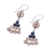 Glass beaded dangle earrings, 'Triangle Love' - Triangular Glass Beaded Dangle Earrings from Thailand (image 2c) thumbail