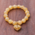 Gold accented quartz beaded stretch bracelet, 'Purest Heart in Yellow' - Gold Accented Quartz Beaded Heart Bracelet in Yellow (image 2) thumbail
