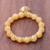 Gold accented quartz beaded stretch bracelet, 'Purest Heart in Yellow' - Gold Accented Quartz Beaded Heart Bracelet in Yellow (image 2c) thumbail