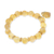 Gold accented quartz beaded stretch bracelet, 'Purest Heart in Yellow' - Gold Accented Quartz Beaded Heart Bracelet in Yellow (image 2d) thumbail