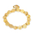 Gold accented quartz beaded stretch bracelet, 'Purest Heart in Yellow' - Gold Accented Quartz Beaded Heart Bracelet in Yellow (image 2e) thumbail