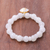 Gold accented quartz beaded stretch bracelet, 'Purest Heart' - Gold Accented Quartz Beaded Heart Bracelet from Thailand (image 2d) thumbail