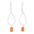 Carnelian dangle earrings, 'Fiery Shower' - Drop-Shaped Carnelian Dangle Earrings from Thailand (image 2a) thumbail