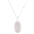 Rose quartz pendant necklace, 'Rosy Oval' - Oval Rose Quartz Pendant Necklace from Thailand (image 2f) thumbail