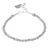 Silver beaded charm bracelet, 'Ringing Love' - Karen Silver Beaded Heart Charm Bracelet from Thailand thumbail