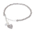 Silver beaded charm bracelet, 'Ringing Love' - Karen Silver Beaded Heart Charm Bracelet from Thailand (image 2d) thumbail