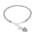 Silver beaded charm bracelet, 'Ringing Love' - Karen Silver Beaded Heart Charm Bracelet from Thailand (image 2e) thumbail
