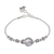 Silver beaded pendant bracelet, 'Fish Love' - Karen Silver Fish Beaded Pendant Bracelet from Thailand thumbail