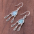 Roman glass chandelier earrings, 'Ancient Rain' - Drop-Shaped Roman Glass Chandelier Earrings from Thailand