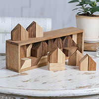 Wood game, 'Home Town' (37 piece)