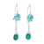Quartz and agate dangle earrings, 'Minty Moon' - Green Quartz and Agate Dangle Earrings from Thailand