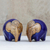Ceramic salt and pepper shakers, 'Round Elephants in Blue' (pair) - Ceramic Elephant Salt and Pepper Shakers in Blue (Pair)