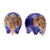 Saleros y pimenteros de cerámica, (par) - Salero y pimentero Elefante de cerámica en azul (par)