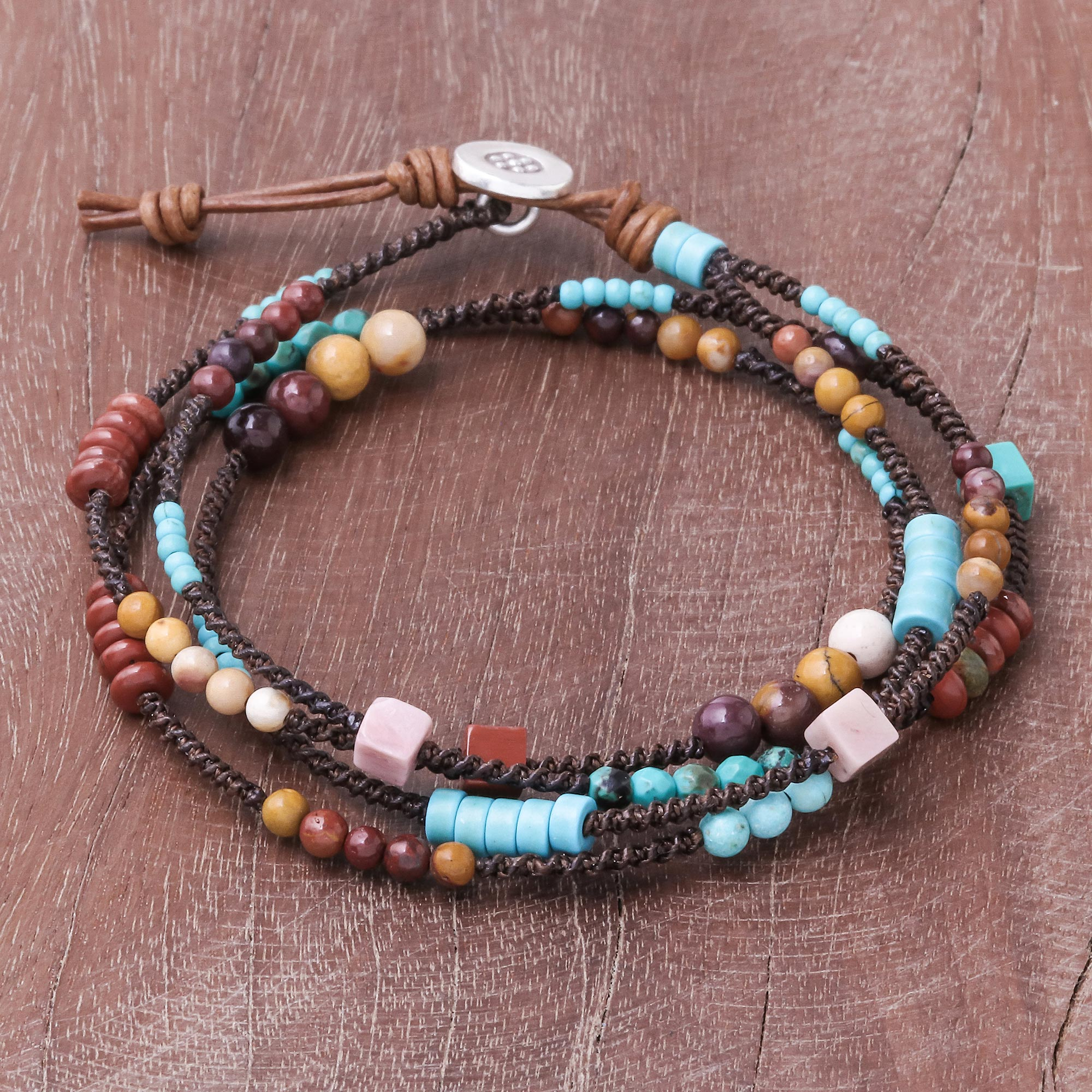 long beaded gemstone necklace wrap bracelet bohemian style seed bead gemstone  charm bracelet mens women's multi wrap anklet hippie chic