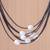 Cultured pearl pendant necklace, 'Luminous Pebbles in Brown' - Cultured Pearl Pendant Necklace on Brown Cord from Thailand thumbail
