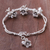 Silver beaded pendant bracelet, 'Lovely Bouquet' - Floral Karen Silver Beaded Pendant Bracelet from Thailand (image 2b) thumbail