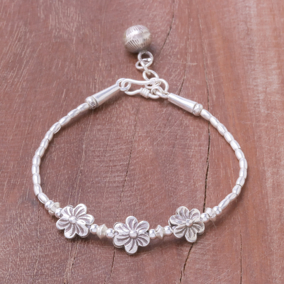 NOVICA .925 Sterling Silver Cuff Bracelet 'Karen Tradition'