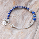 Lapis lazuli beaded bracelet, 'Karen Blue' - Lapis Lazuli Beaded Bracelet from Thailand
