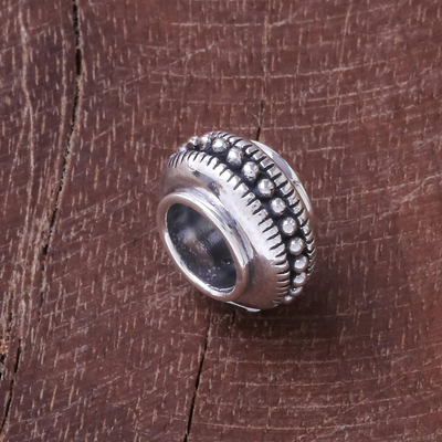 Cuenta de pulsera de plata esterlina - Abalorio de pulsera de plata esterlina con patrón de puntos de Tailandia