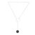 Sterling silver and wood lariat necklace, 'Threaded Bead' - Sterling Silver and Wood Lariat Necklace from Thailand