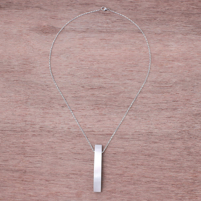 Collar colgante de plata de ley y madera - Sofisticado Collar de Plata Esterlina y Madera