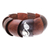 Wood and sterling silver stretch bracelet, 'Natural Scales' - Wood and Sterling Silver Stretch Bracelet from Thailand
