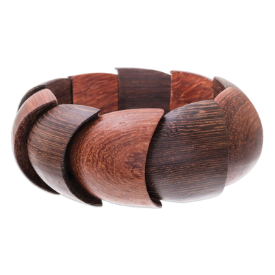 Stretcharmband aus Holz und Sterlingsilber - Stretch-Armband aus Holz und Sterlingsilber aus Thailand