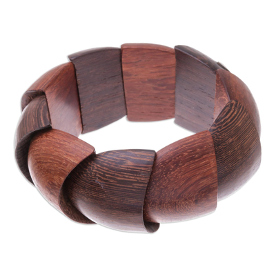 Stretcharmband aus Holz und Sterlingsilber - Stretch-Armband aus Holz und Sterlingsilber aus Thailand