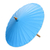 Cotton parasol, 'Simple Shade in Azure' - Cotton and Bamboo Parasol in Solid Azure from Thailand