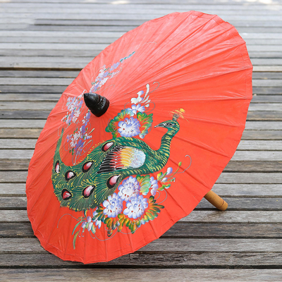 Paper parasol, Sunny Peacock in Flame