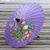 Paper parasol, 'Sunny Peacock in Violet' - Peacock Motif Paper Parasol in Violet from Thailand