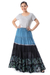 Batik cotton skirt, 'Boho Batik in Teal' - Batik Cotton Skirt in Teal and Onyx from Thailand (image 2a) thumbail