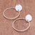Sterling silver dangle earrings, 'Moon Rings' - Circular Modern Sterling Silver Dangle Earrings