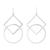 Ohrringe aus Sterlingsilber, 'Geometrische Eleganz'. - Eckige und runde Ohrringe aus Sterlingsilber