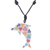 Halskette mit Keramikanhänger - Keramik-Delfin-Halskette mit bunt bemalten Herzmotiven
