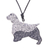 Collar colgante de cerámica - Collar con colgante de perro de cerámica con motivos de espirales pintadas