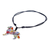 Ceramic pendant necklace, 'Floral Dog' - Ceramic Dog Pendant Necklace with Painted Floral Motifs