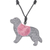 Collar colgante de cerámica - Collar con colgante de perro de cerámica con motivos pintados de morado