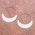 Silver hoop earrings, 'Patterned Crescent' - Hammered Karen Silver Hoop Earrings from Thailand