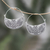 Silver hoop earrings, 'Karen Crescent' - Floral Karen Silver Hoop Earrings from Thailand thumbail