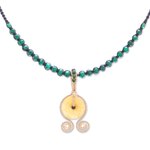 Quartz beaded pendant necklace, 'Sunset Coils' - Quartz Beaded Pendant Necklace from Thailand