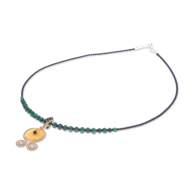 Halskette mit Anhänger aus Quarzperlen - Halskette mit Quarz-Perlenanhänger aus Thailand
