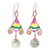 Gold accented multi-gemstone beaded dangle earrings, 'Bohemian Fascination' - Gold Accented Multi-Gemstone Dangle Earrings from Thailand (image 2a) thumbail