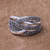Sterling silver band ring, 'Still Enamored' - Sterling Silver and Marcasite Band Ring from Thailand (image 2b) thumbail