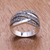 Sterling silver band ring, 'Still Enamored' - Sterling Silver and Marcasite Band Ring from Thailand (image 2c) thumbail