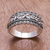 Sterling silver band ring, 'Gleaming Garland' - Openwork Pattern Sterling Silver Band Ring from Thailand (image 2) thumbail