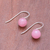 Rose quartz drop earrings, 'Beautiful Orbs' - Round Rose Quartz Drop Earrings from Thailand (image 2b) thumbail